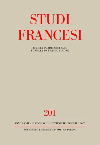 Studi francesi (2023). Vol. 201 Vendita Finale