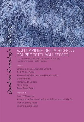 Nuova Collezione Quaderni di sociologia (2024). Vol. 95 Valutazione della ricerca dai progetti agli effetti