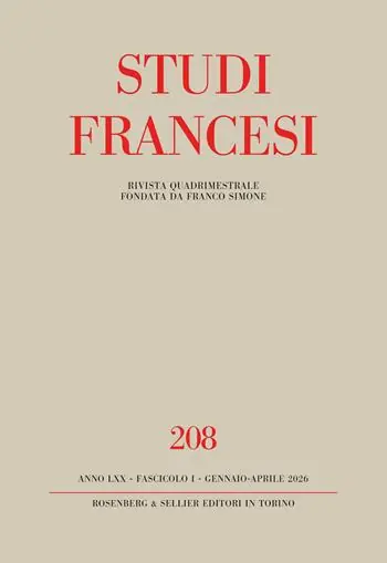 Studi francesi (2026). Vol. 208 A Buon Prezzo