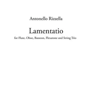 Non Perdere Lamentatio. For flute, oboe, bassoon, flexatone and string trio. Partitura