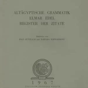 Altagyptische grammatik Elmar Edel. Register der Zitate Affare