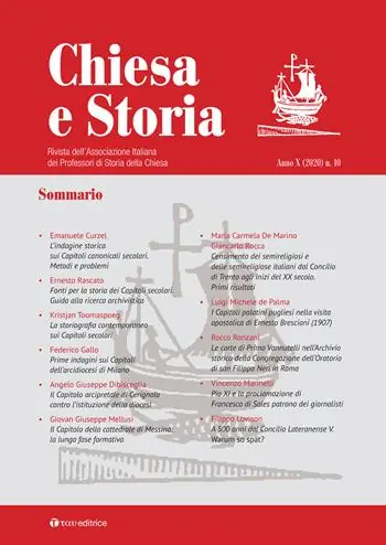 Reso Gratuito Chiesa e storia. Rivista dell’Associazione Italiana dei Professori di Storia della Chiesa. Vol. 10