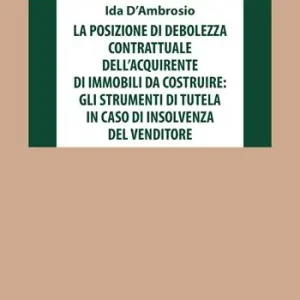 Direttamente Dal Produttore La posizione di debolezza contrattuale dell‘acquirente di immobili da costruire gli strumenti di tutela in caso di insolvenza del venditore
