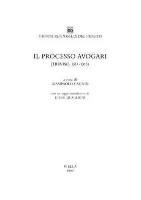 Sconto Il processo Avogari (Treviso, 1314-1315)