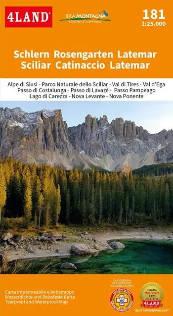 Subito Disponibile Schlern Rosengarten Latemar-Sciliar Catinaccio Latemar-Parco Naturale dello Sciliar 1 25.000